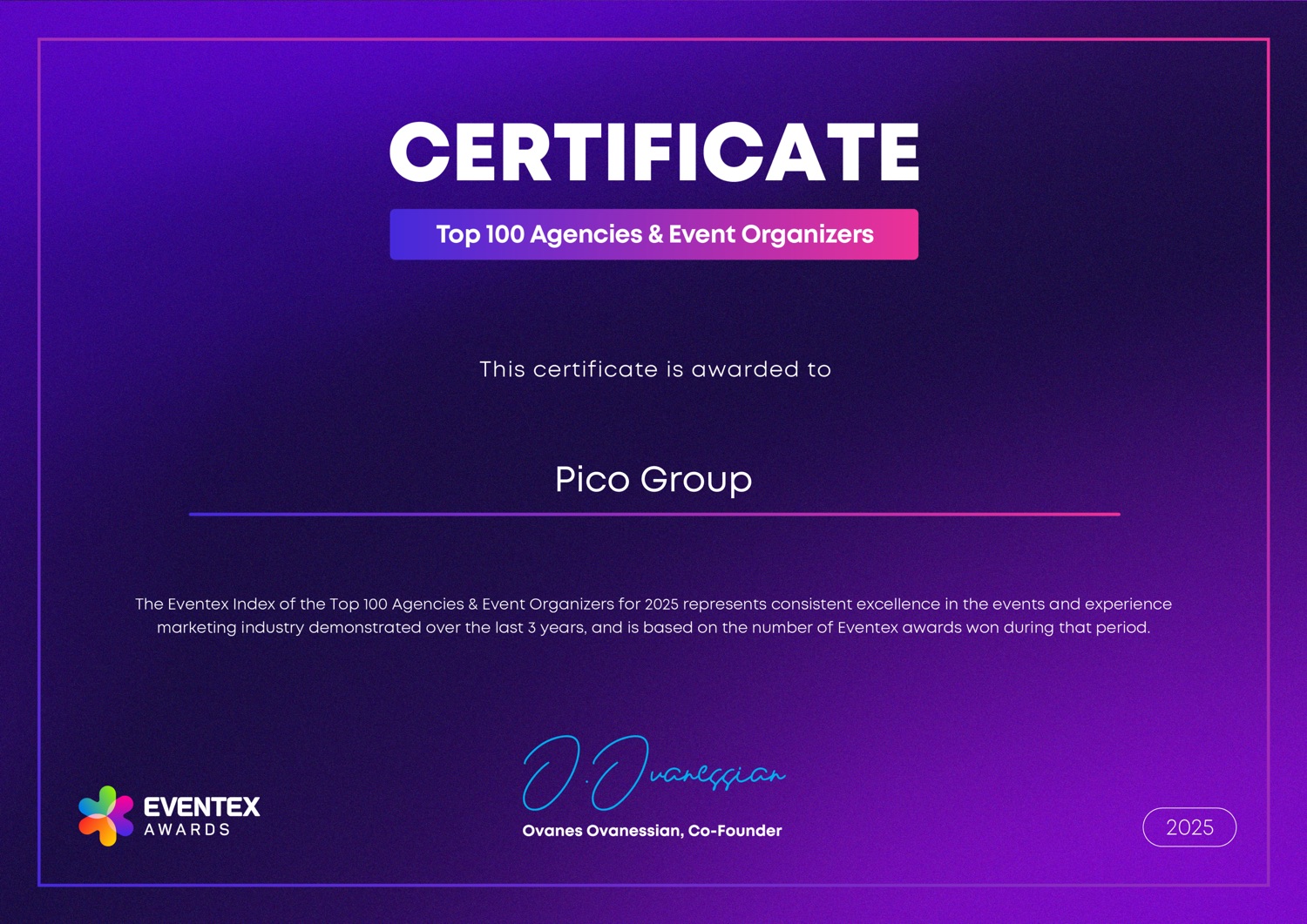 Pico Group Eventex2025 Index Certificate